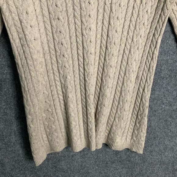American Eagle Outfitters Tunic Sweater Women L Cable Stitch Mauve Beige Pull On - Picture 10 of 16